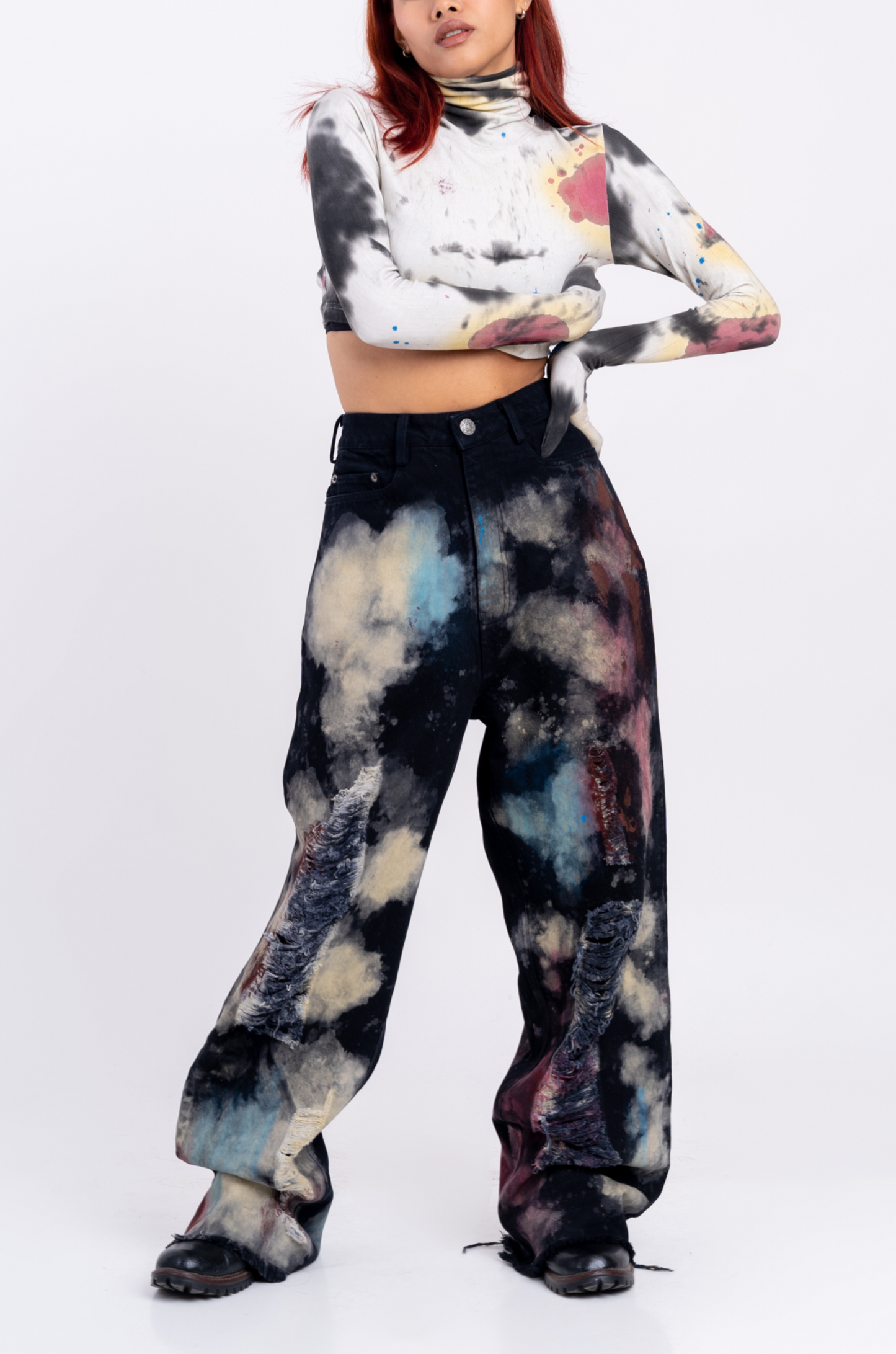 Blood Washed Second Skin Crop Top 2.0 (White)