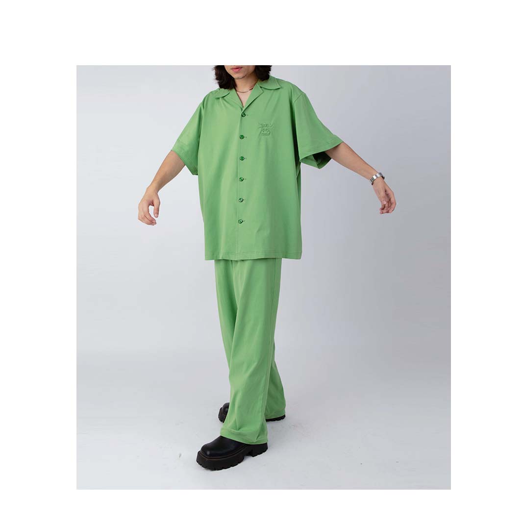 Huemn Gorilla Insignia Oversized Bowling Co-Ord Set (Green)