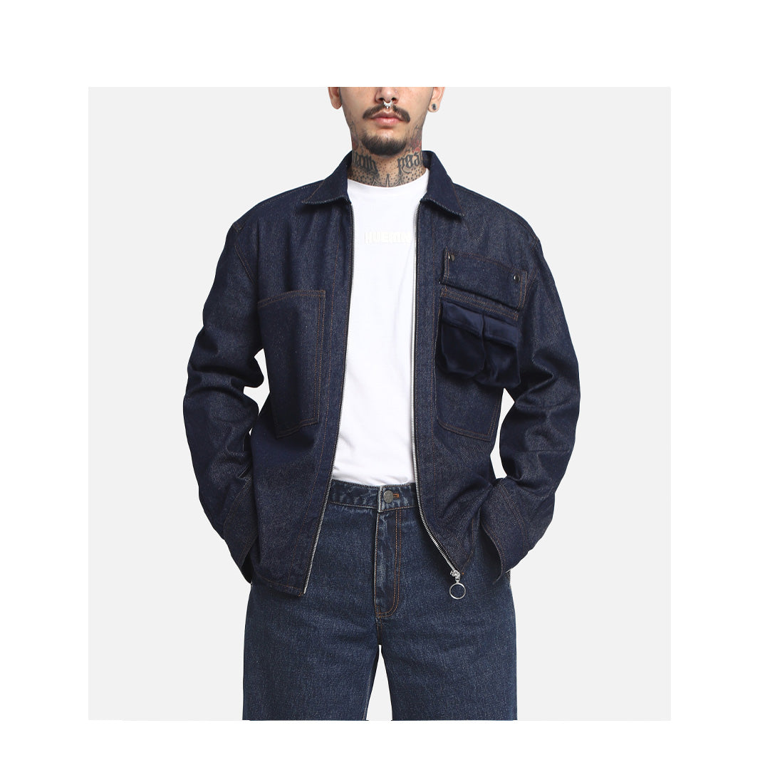 Pocket Detail Over-Shirt Jacket (Indigo)