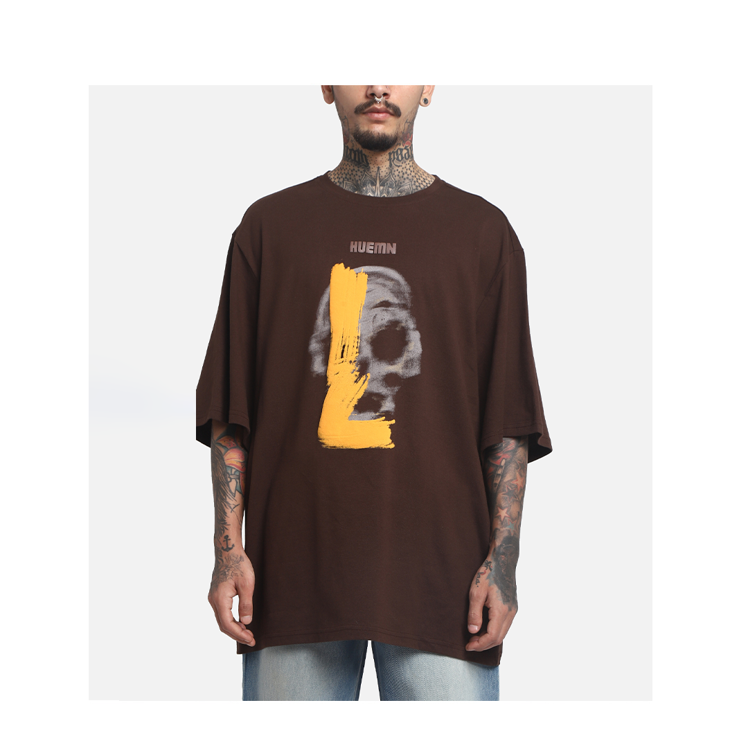 The HUEMN Skull T-shirt (Chocolate Brown) : Edition 2
