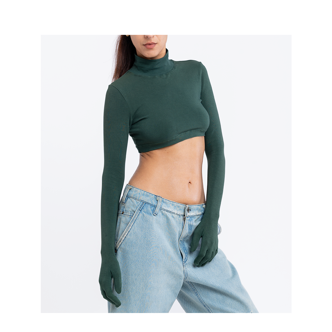 Second Skin Crop Top 2.0 (Emerald Green)