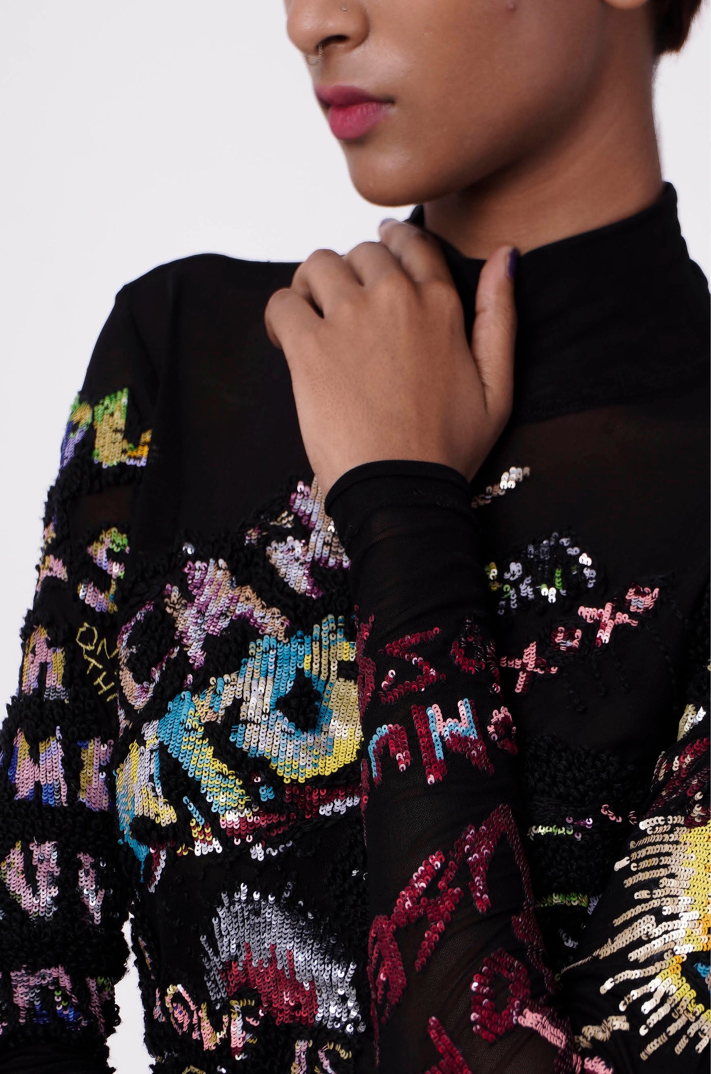 Handcrafted Second Skin Graffiti Top