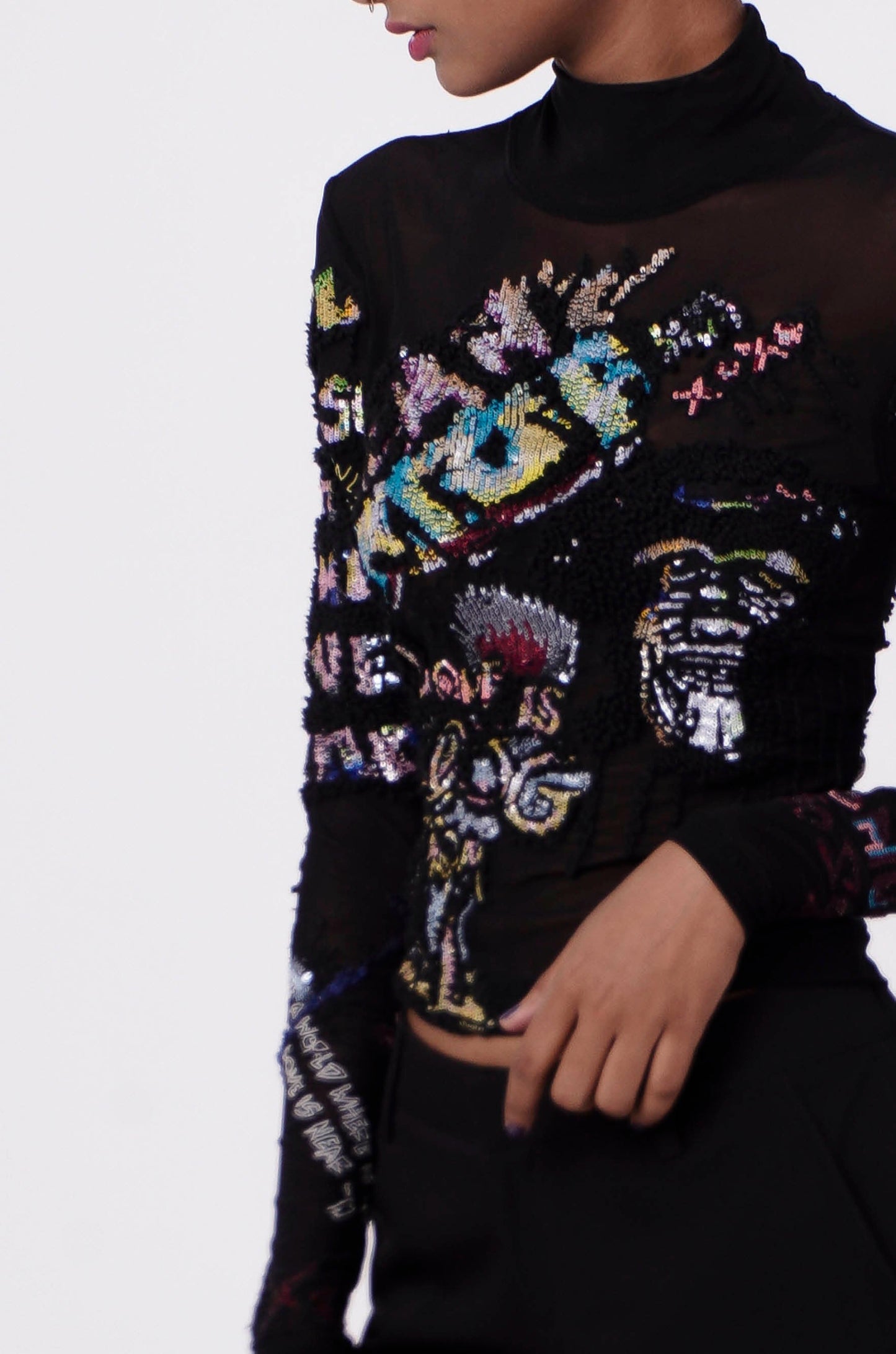 Handcrafted Second Skin Graffiti Top