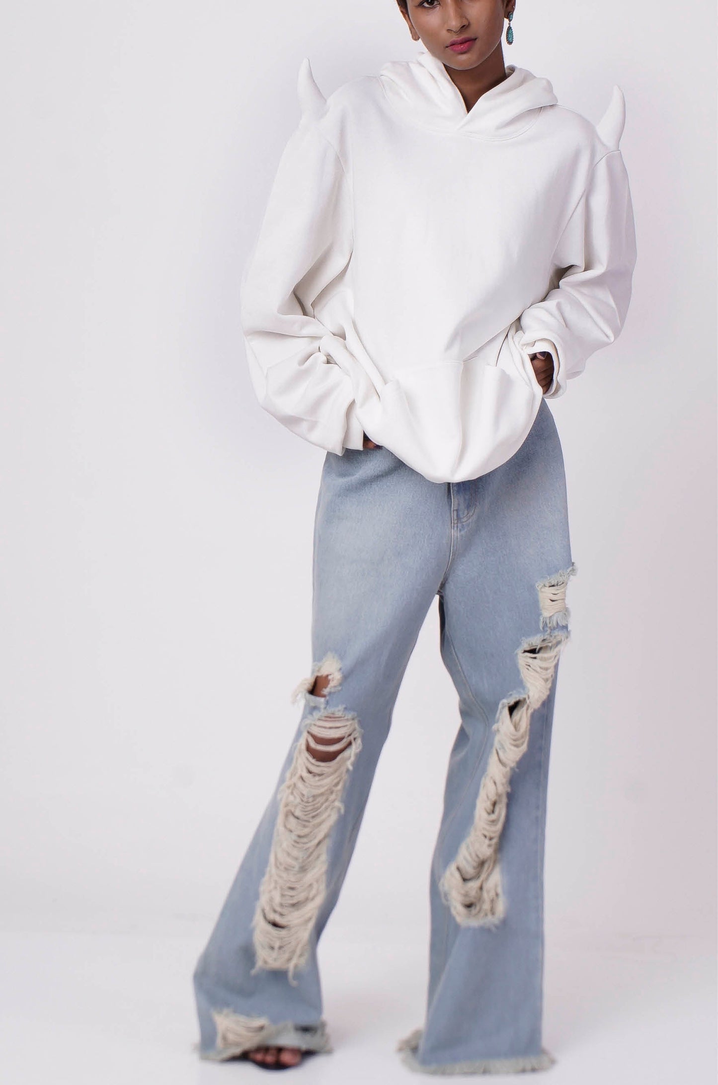 The Devil Wears Huemn Hoodie (White)