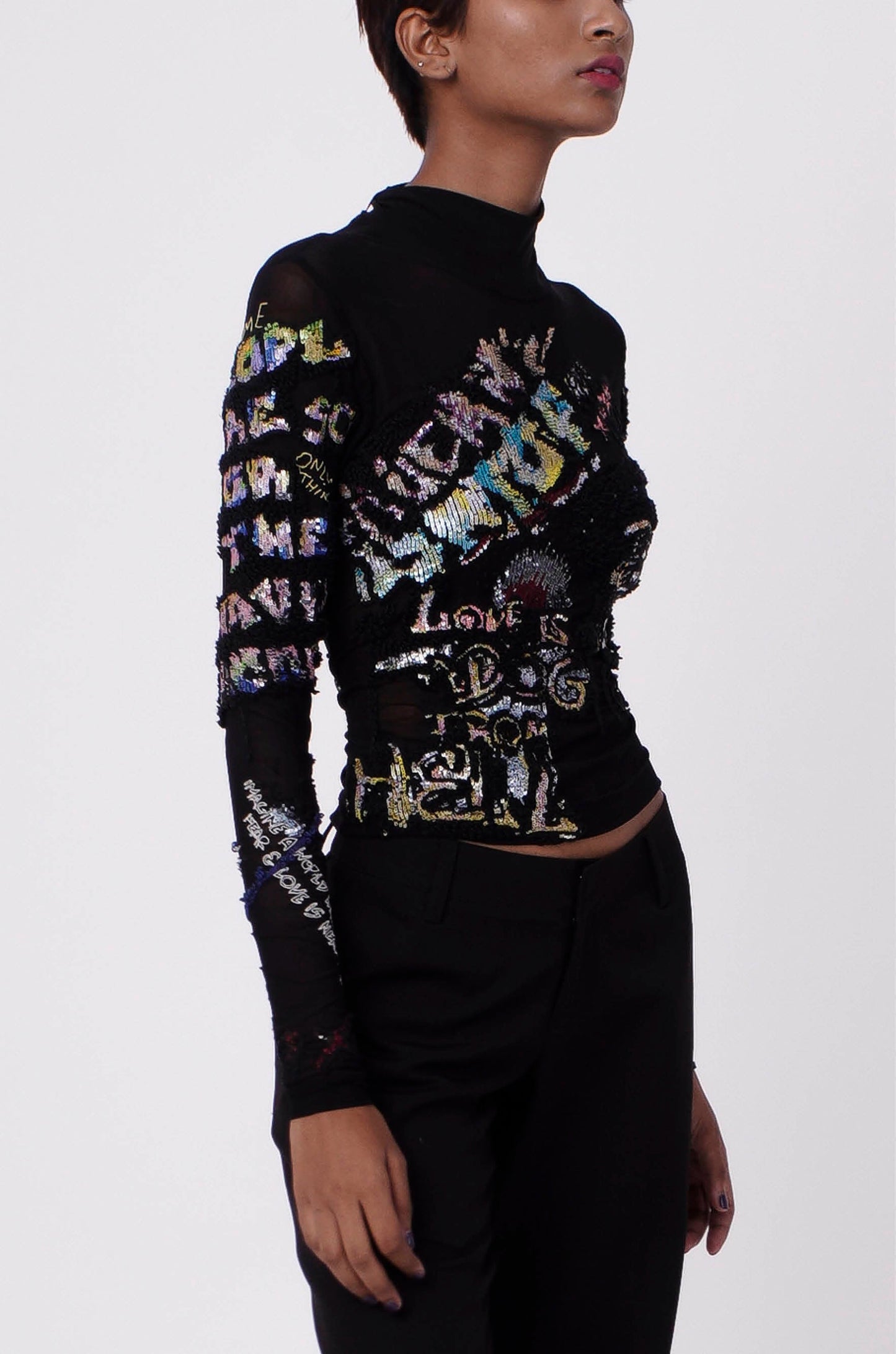 Handcrafted Second Skin Graffiti Top