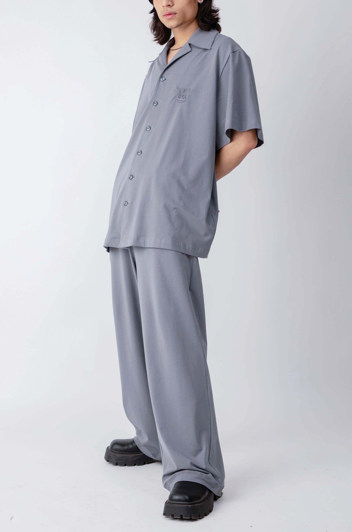 Huemn Gorilla Insignia Oversized Bowling Co-Ord Set (Grey)