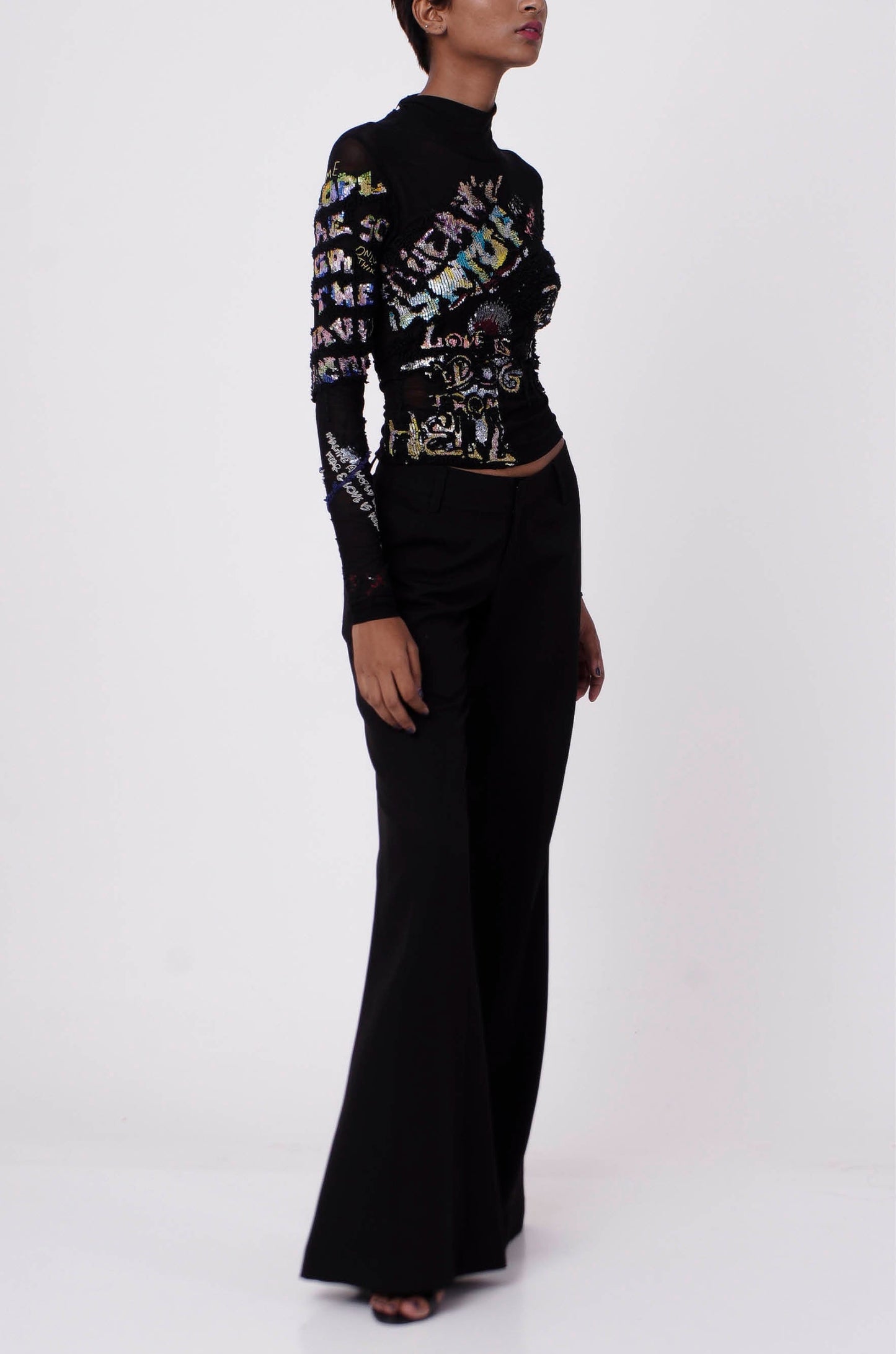 Handcrafted Second Skin Graffiti Top