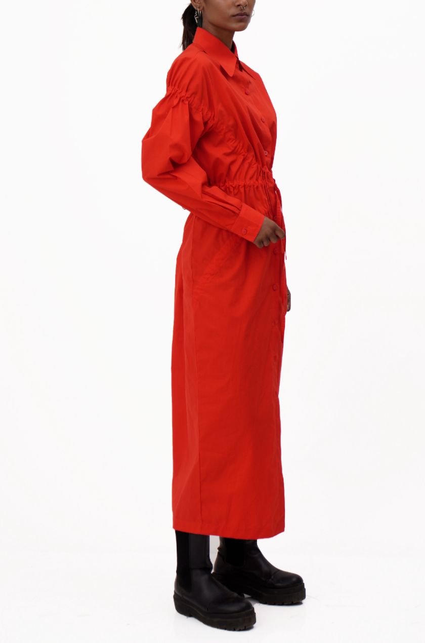 Drawstrings Dress (Red)