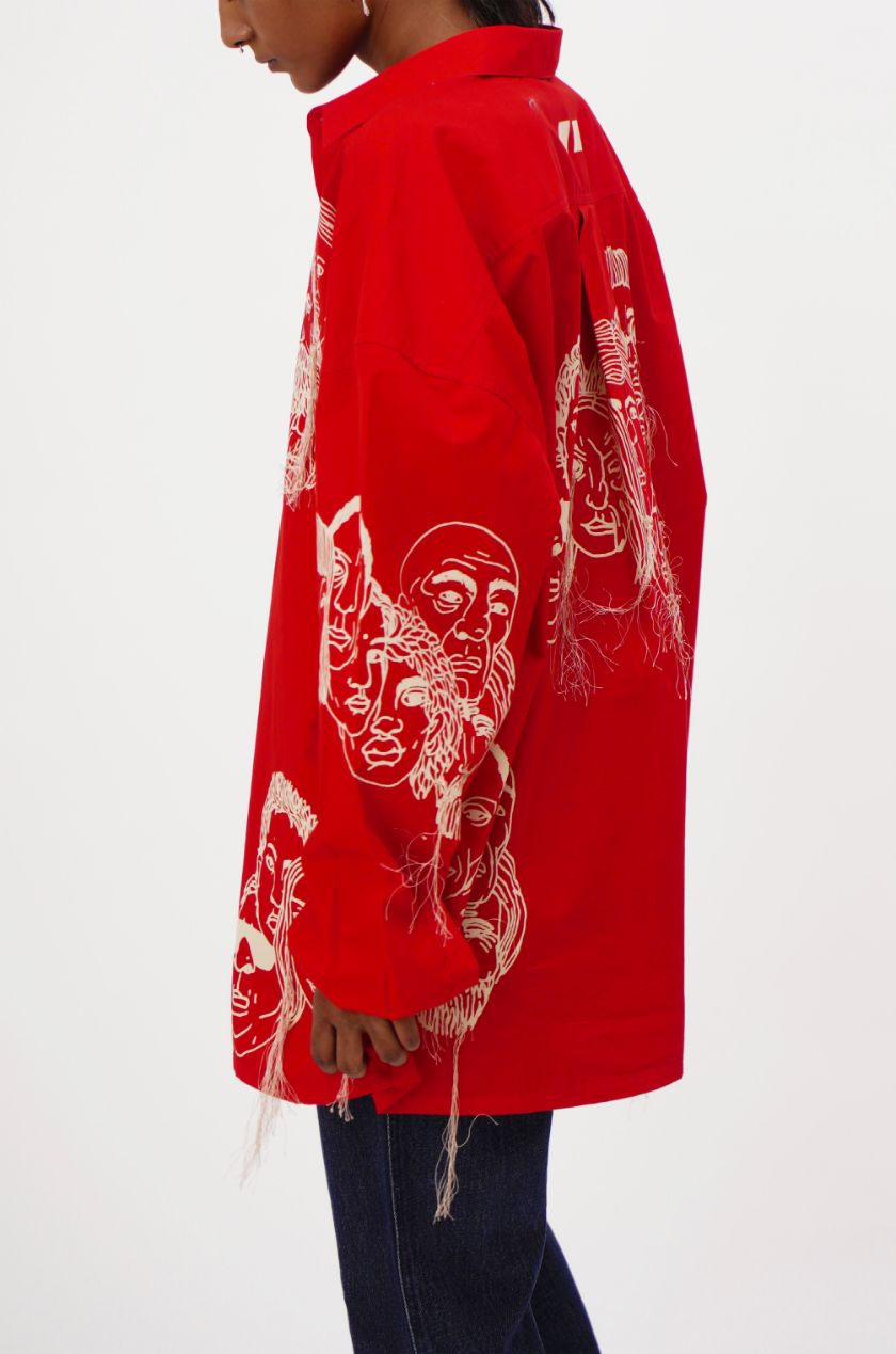 Handcrafted Diversity Stream Shirt (Red)