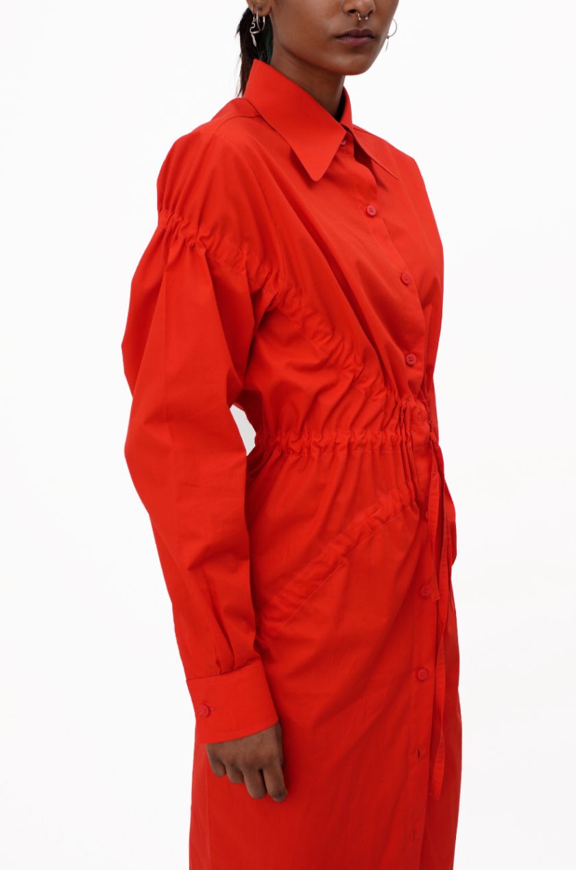 Drawstrings Dress (Red)