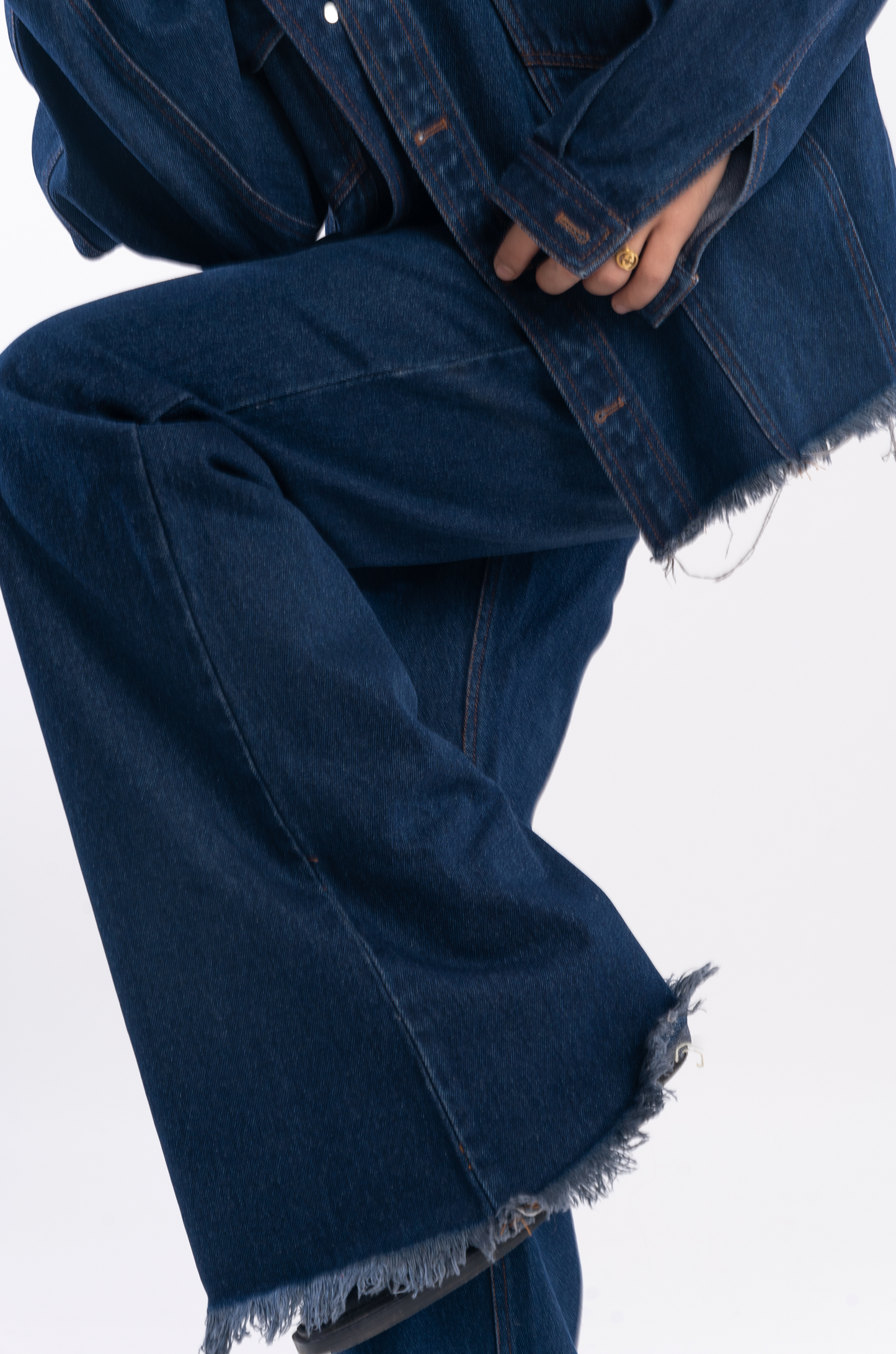 Classic Distressed Flared Jeans