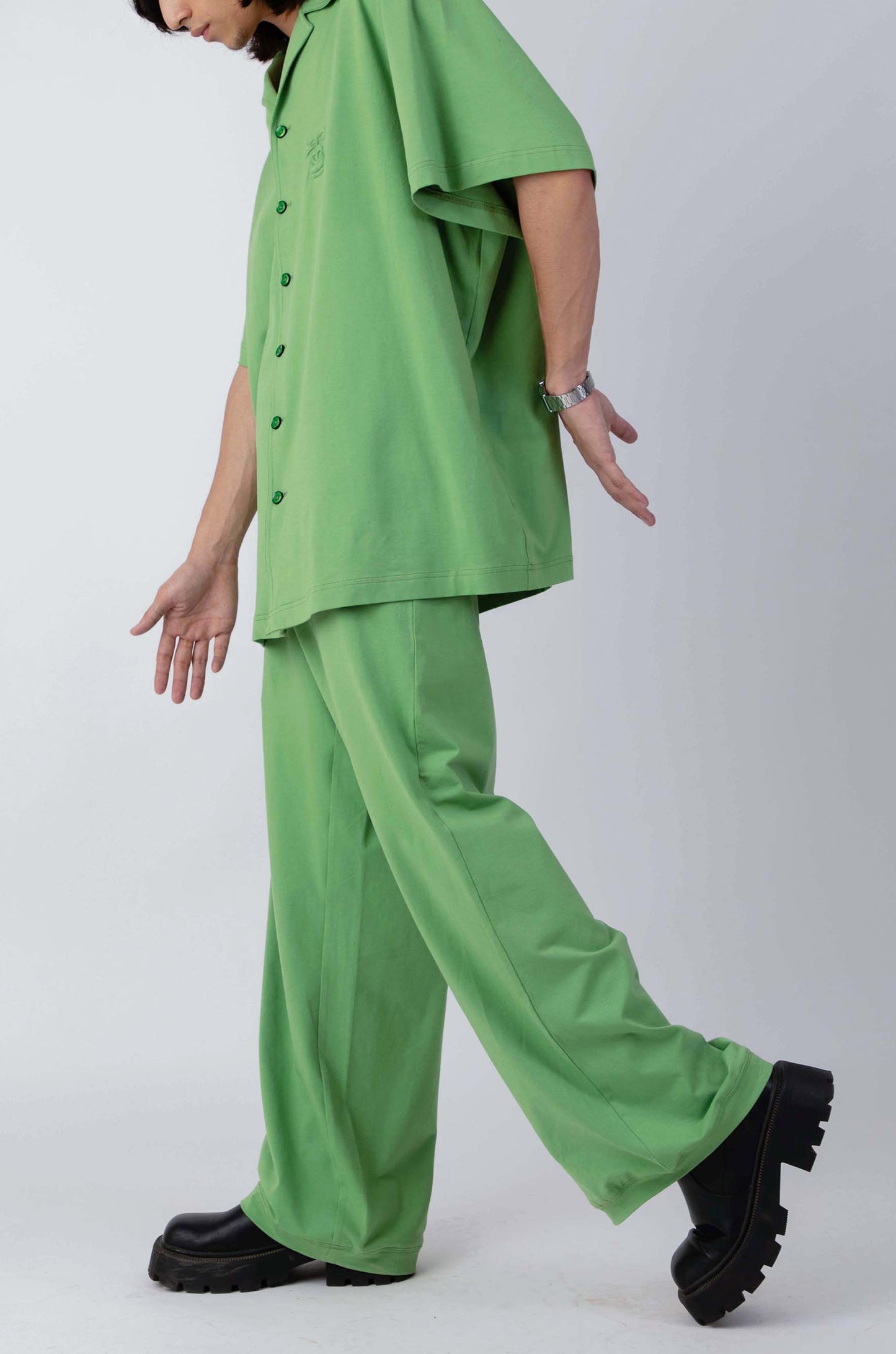 Huemn Gorilla Insignia Oversized Bowling Co-Ord Set (Green)