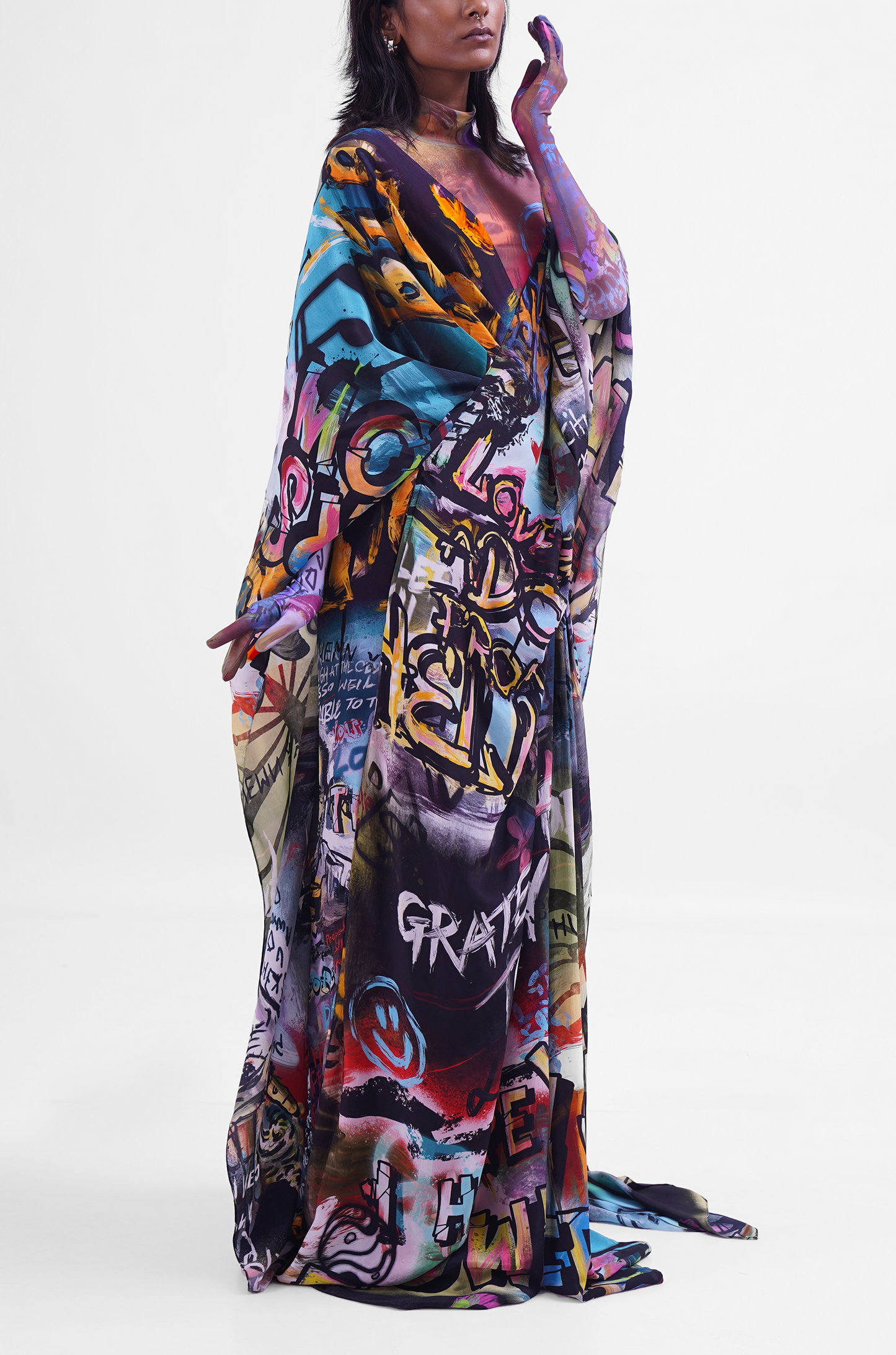 Graffiti Hybrid Sari-Pants