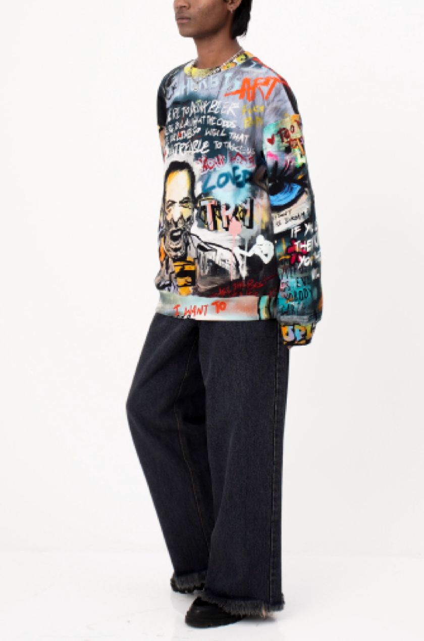 'Huemn City' Graffiti Sweatshirt