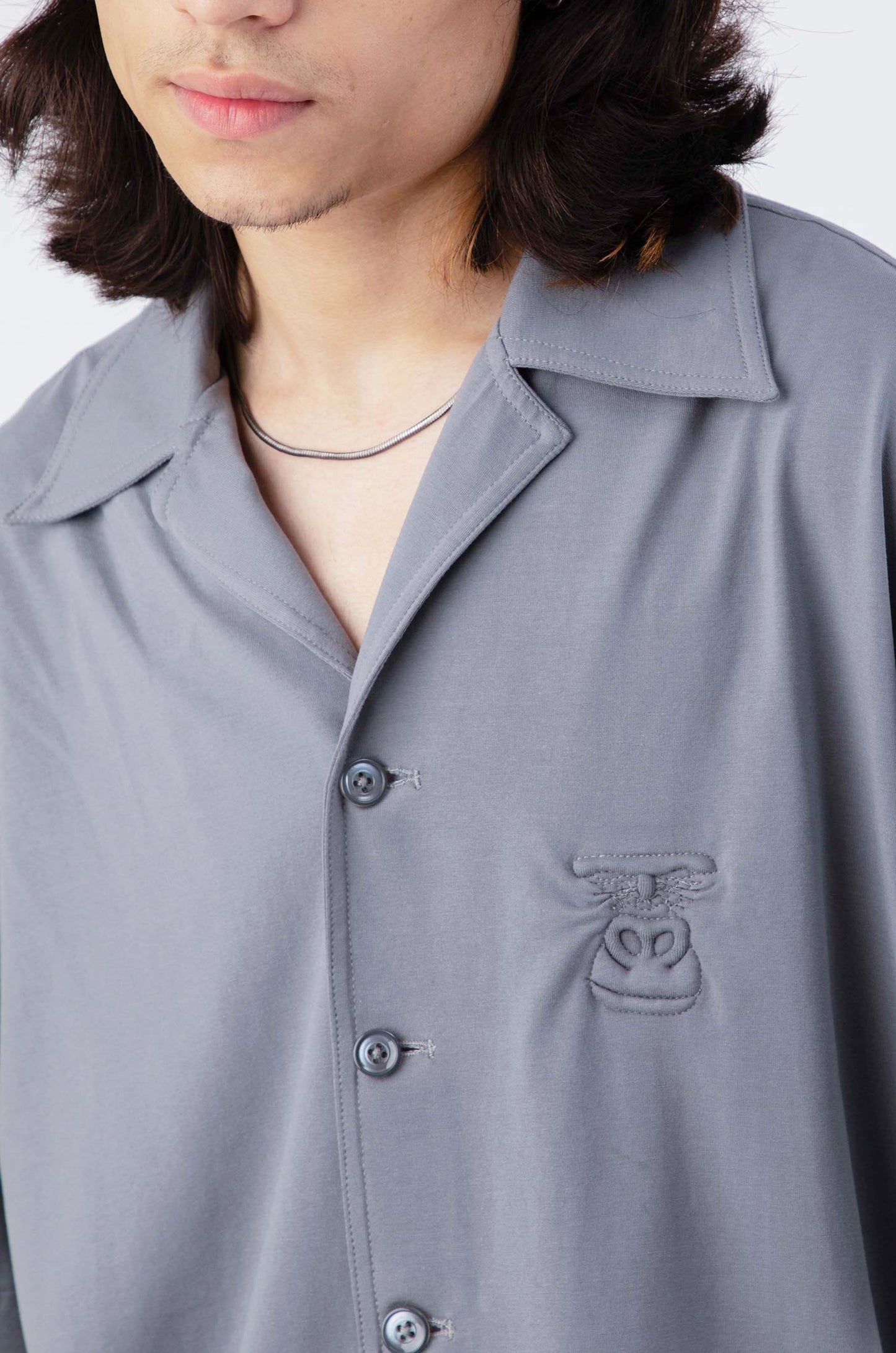 Huemn Gorilla Insignia Oversized Safari Shirt (Grey)