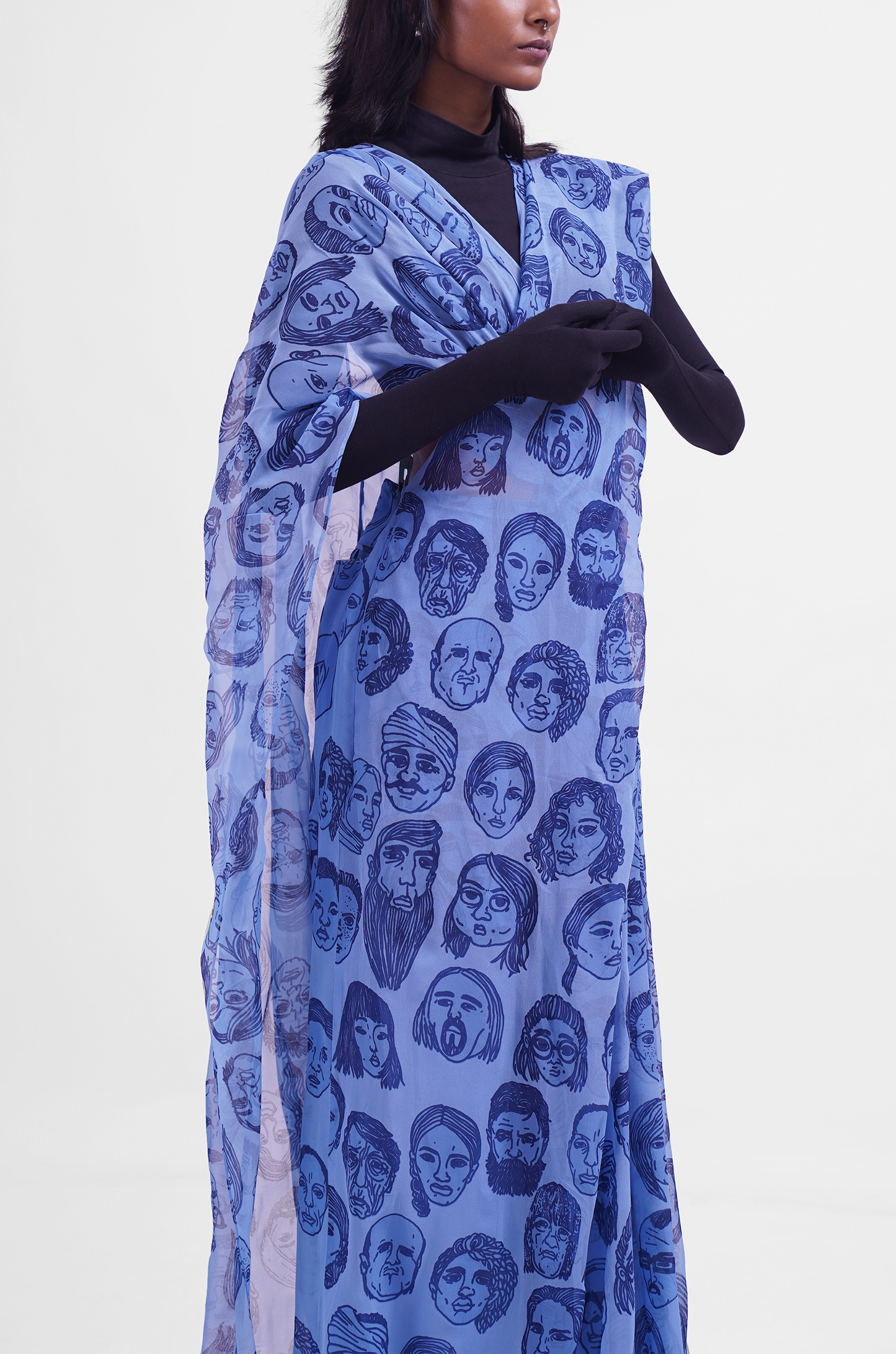 Diversity Hybrid Sari-Pants (Blue)