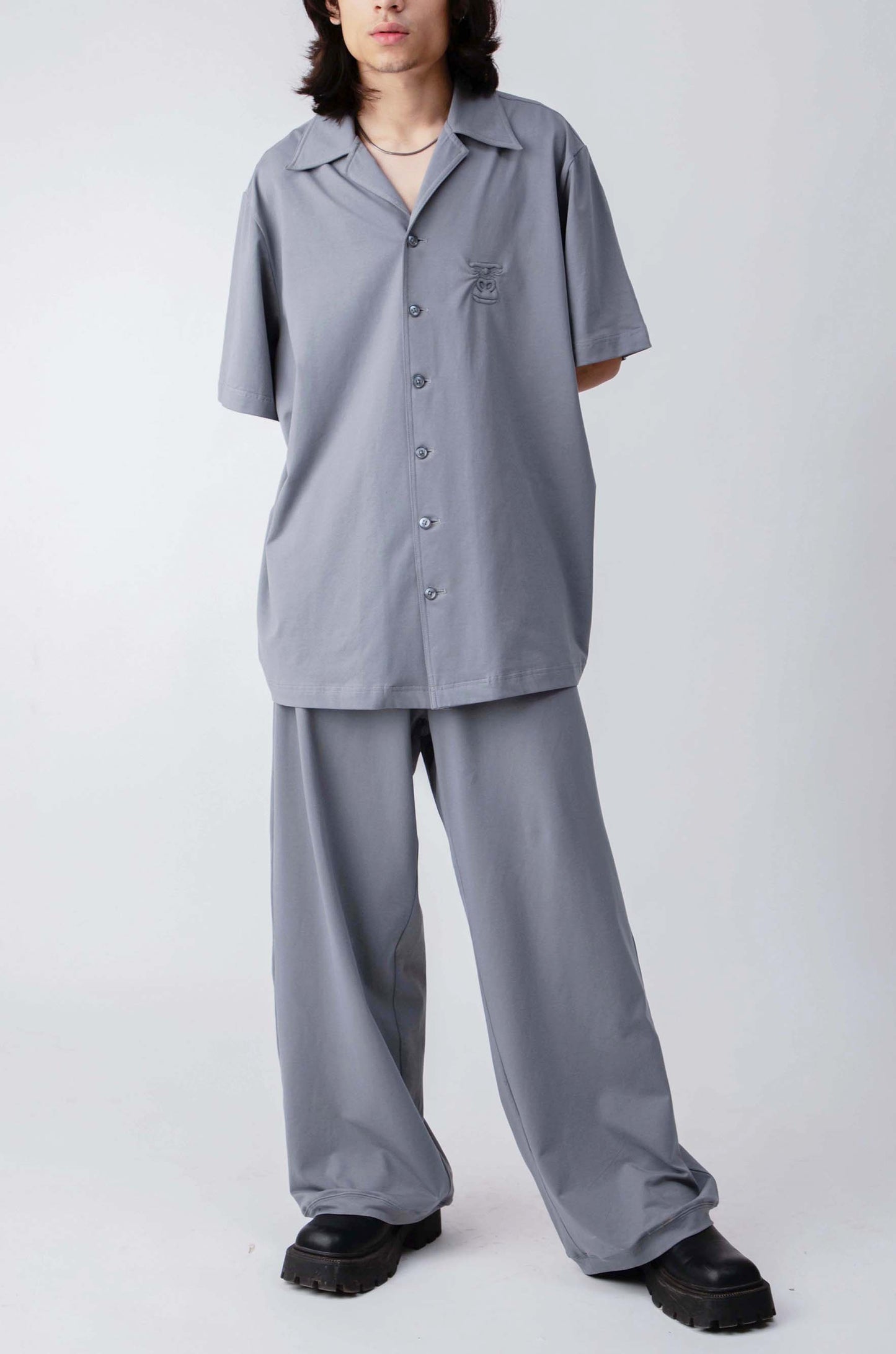 Huemn Gorilla Insignia Oversized Bowling Co-Ord Set (Grey)