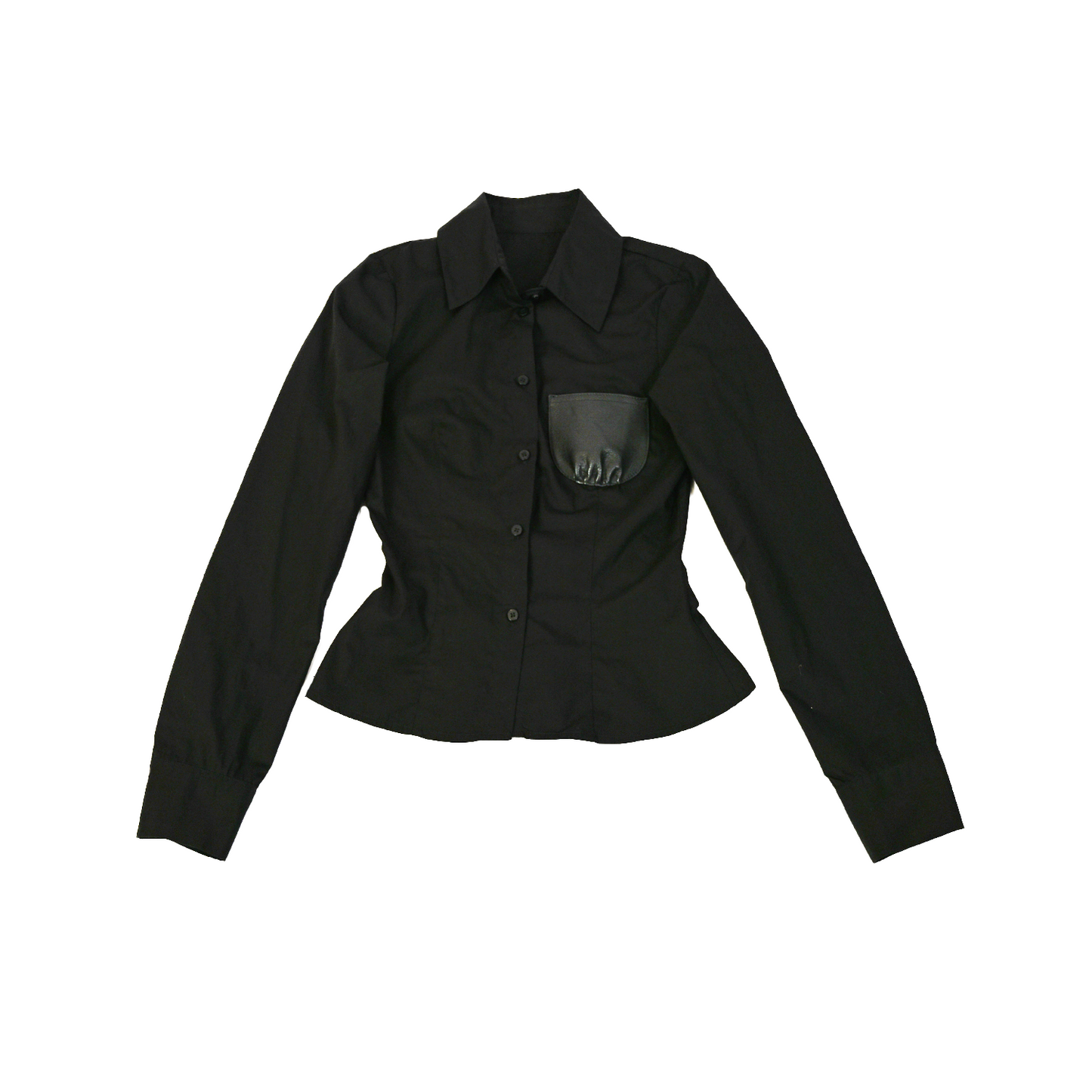 HUEMN Corset style shirt with pocket detail (Black)