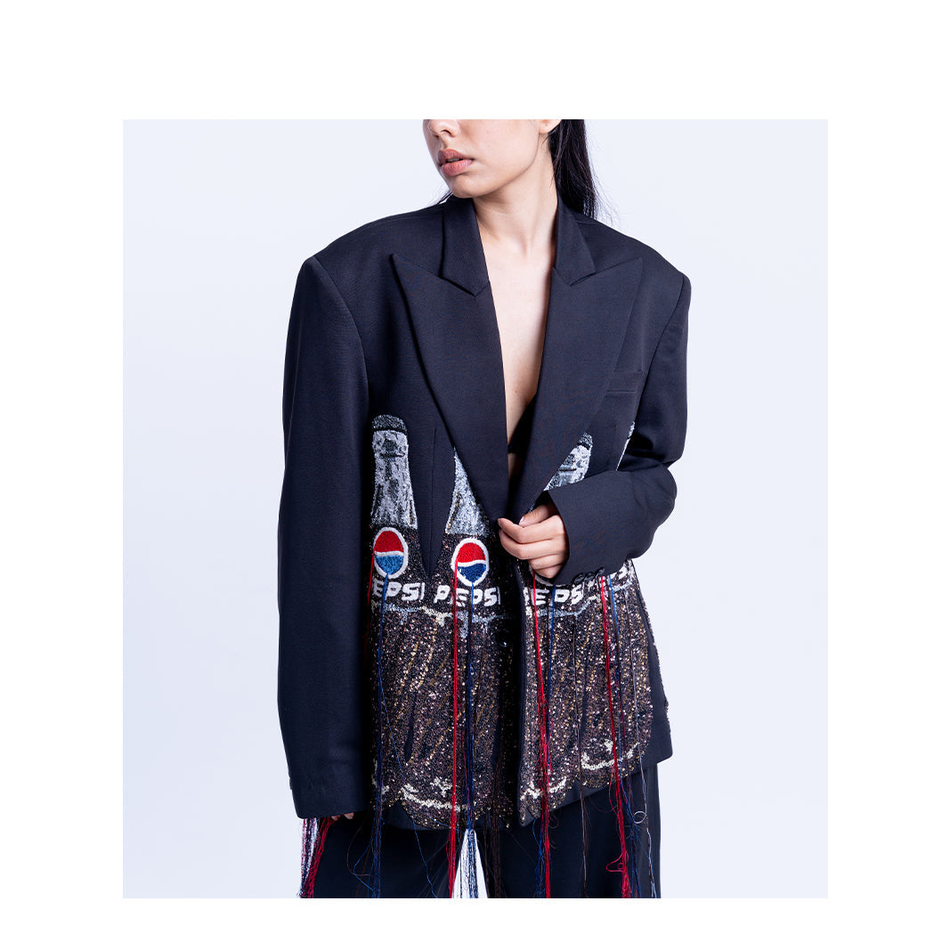 Handcrafted 'Pepsi' Blazer