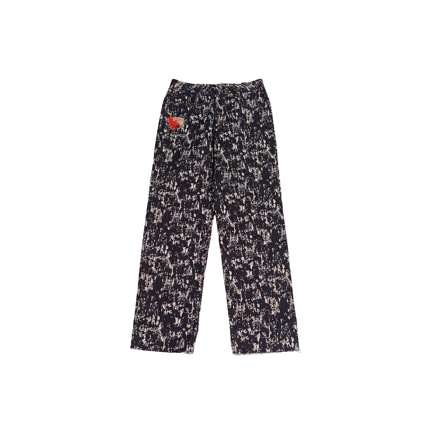 Straight fit denim in jacquard weave pattern(Indigo)