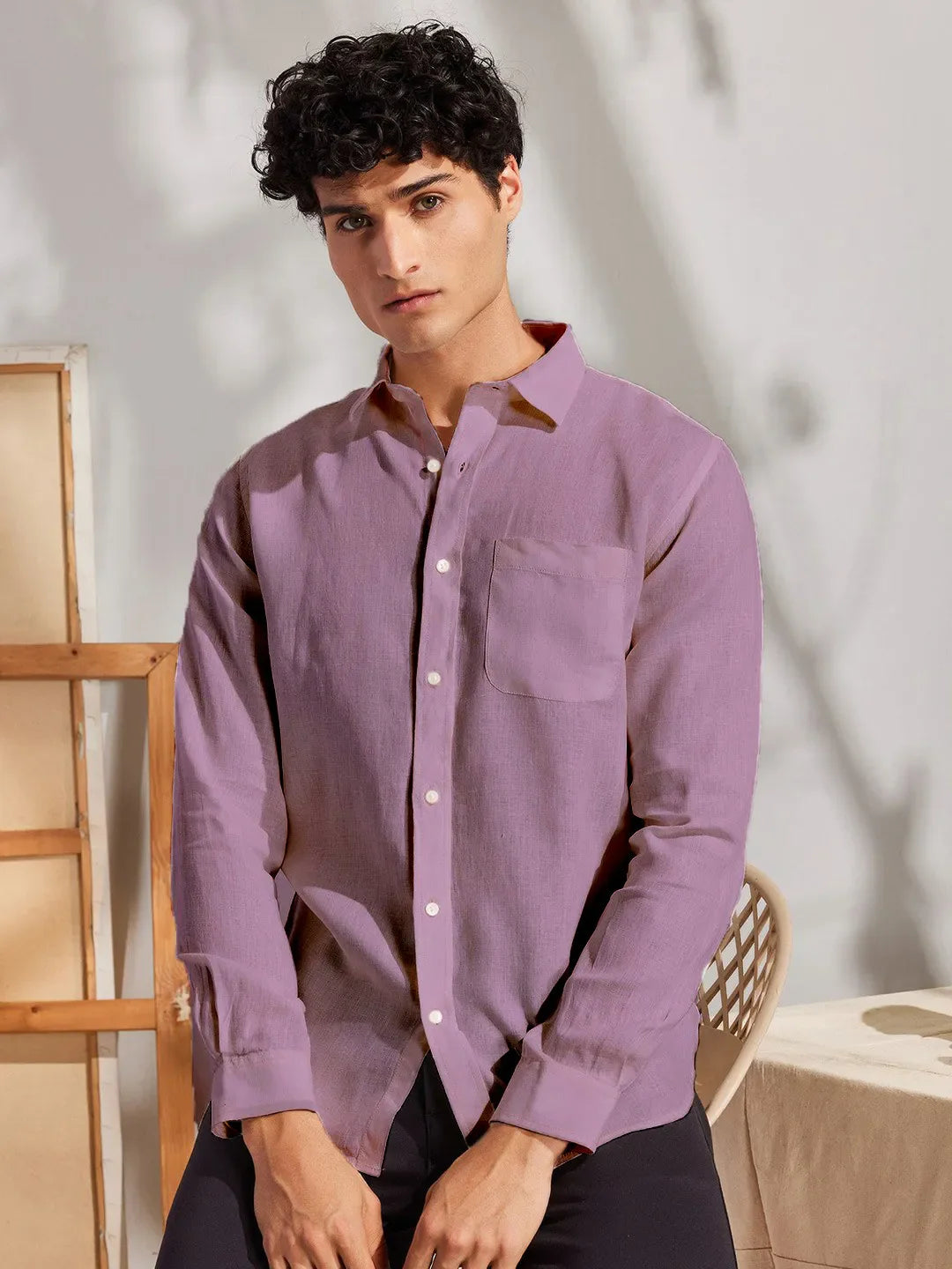 Solid Purple Premium Cotton Casual Full Sleeve Shirt for Men - Prime Fitz