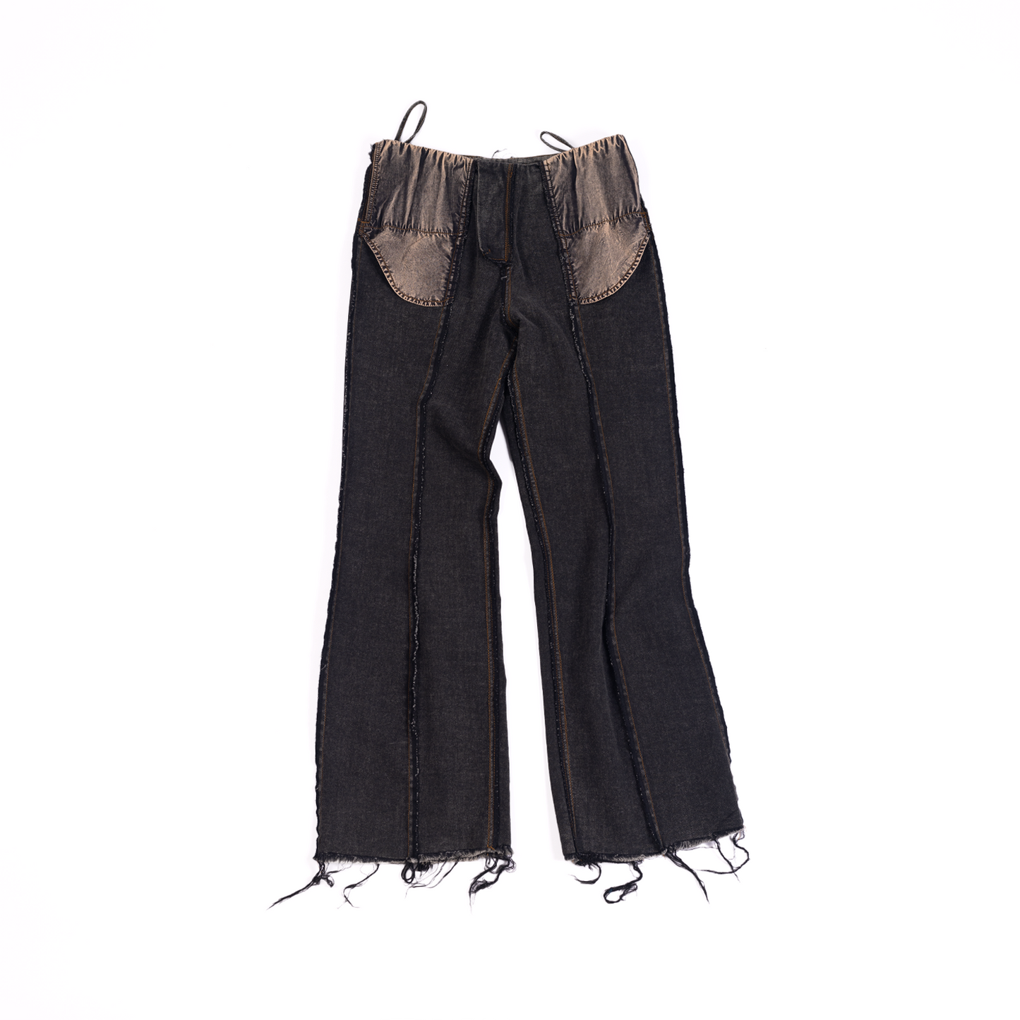 Inside out low-waisted denim (Black)