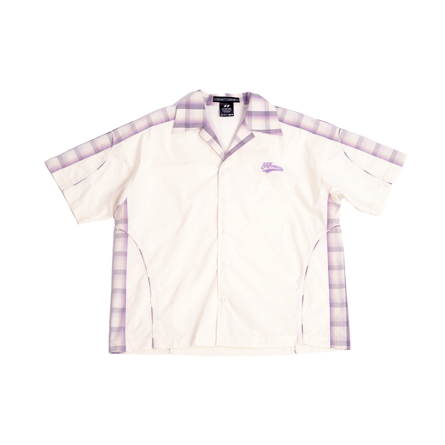 Contrast panelled safari shirt (Cream)