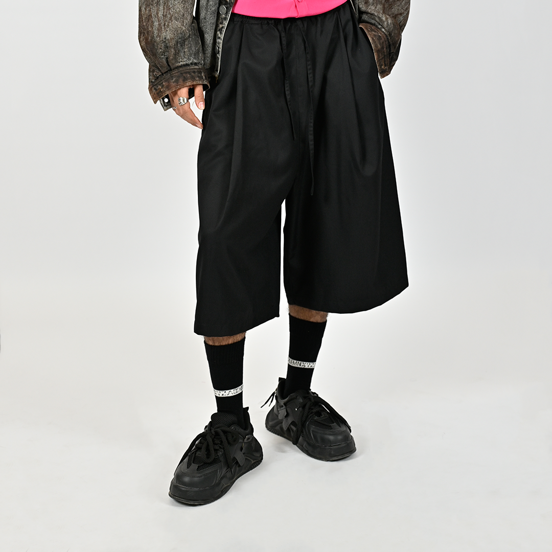 Pleated culottes (Black)