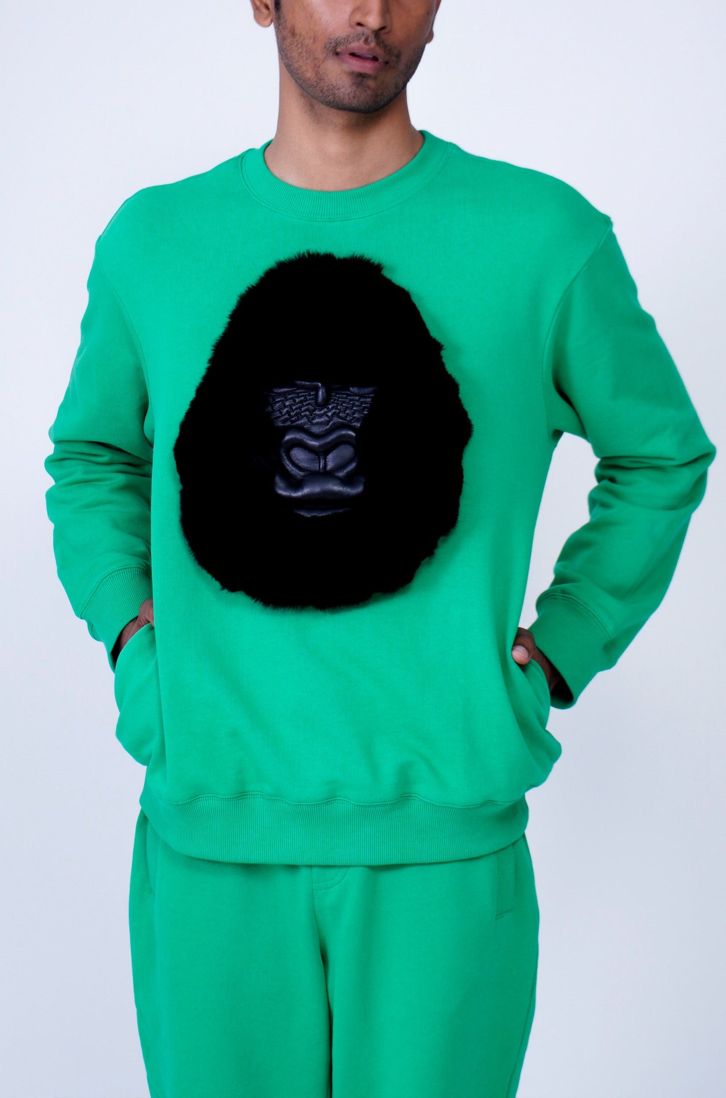 Huemn Classic Handmade Gorilla Sweatshirt (Lime Green)