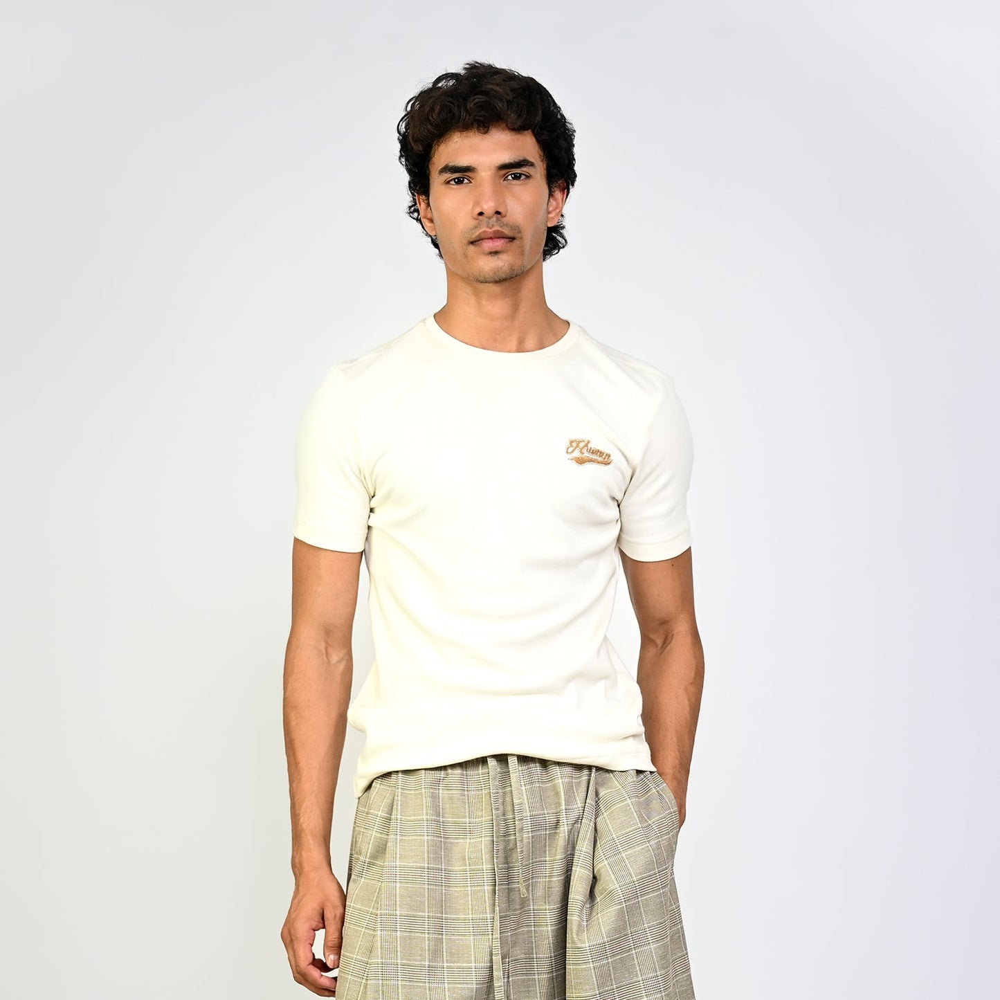 Embroidered logo cotton t-shirt (White)