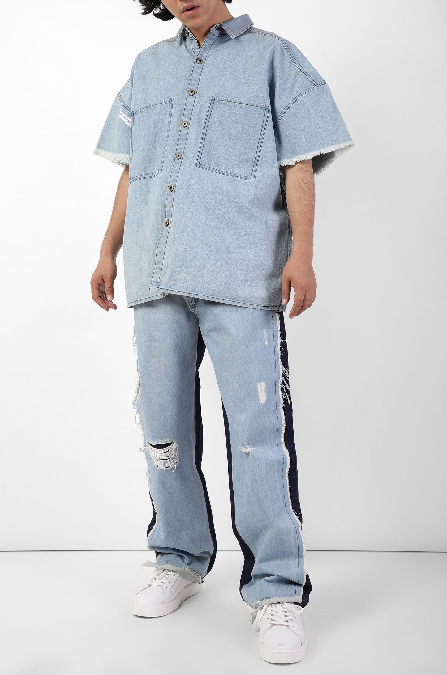 Handcrafted Back Denim Over Shirt