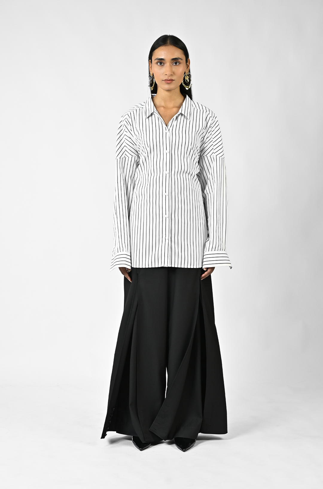 Three way pinstriped shirt