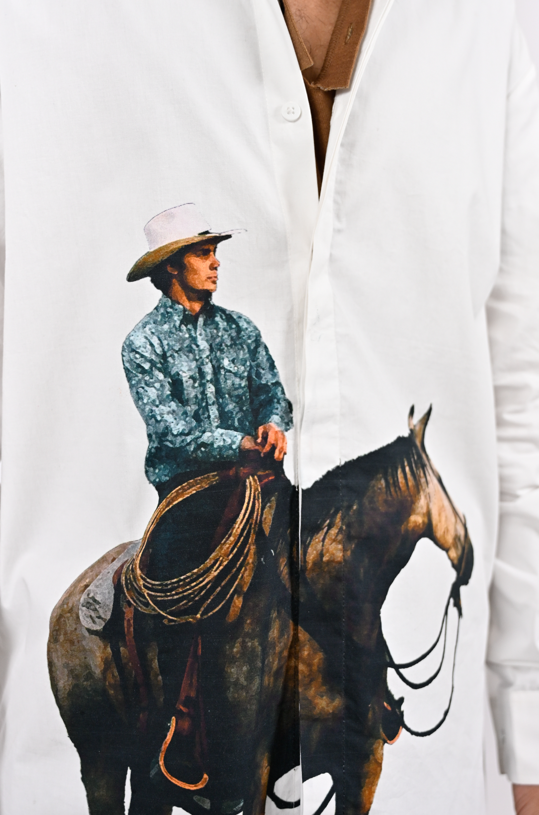 Straight Fit Printed Cotton Shirt