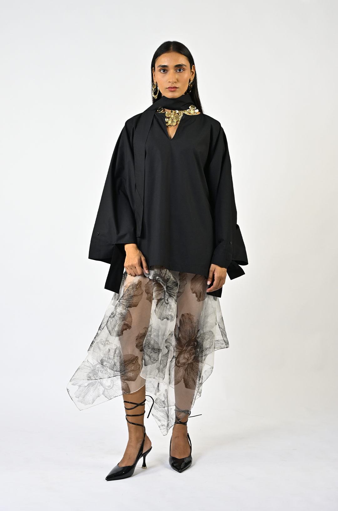 HUEMN Kaftan kurta hybrid - Black