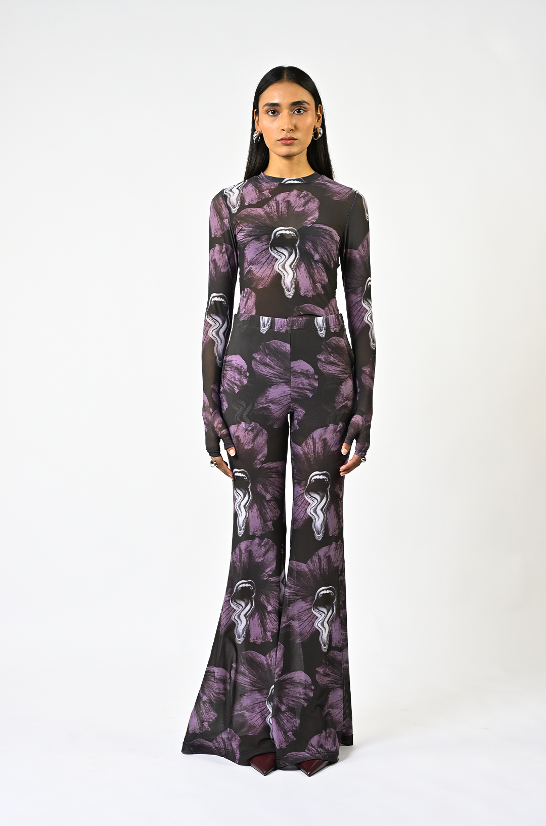 Sculpted purple lycra bootcut