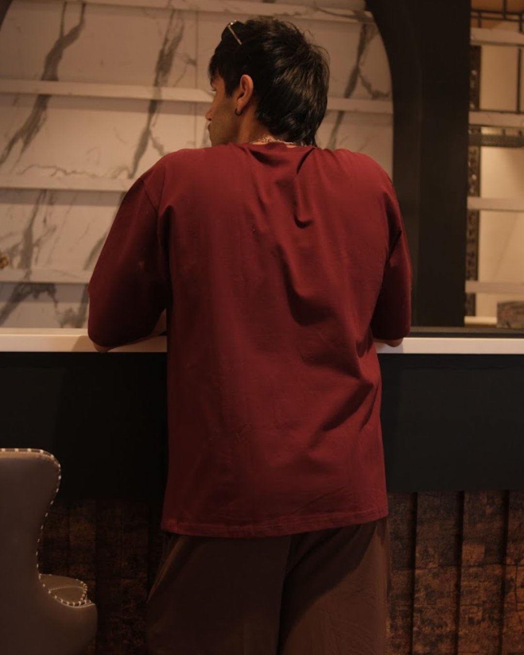 All Day Oversized Tee - Wine