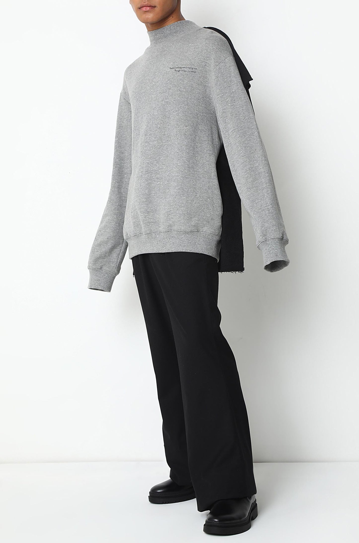 Hand-Cut Leather Spine Sweatshirt