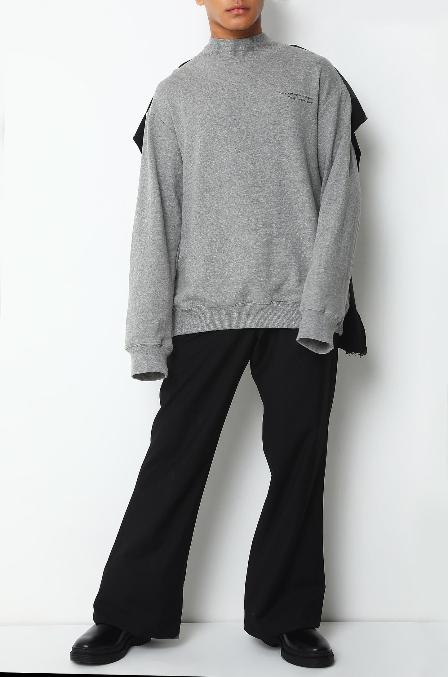 Hand-Cut Leather Spine Sweatshirt