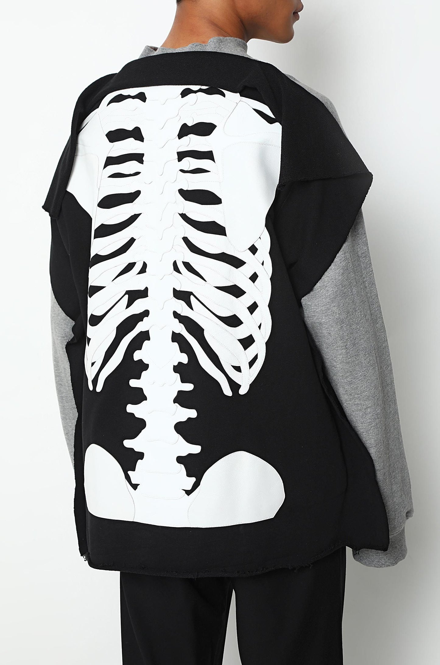 Hand-Cut Leather Spine Sweatshirt