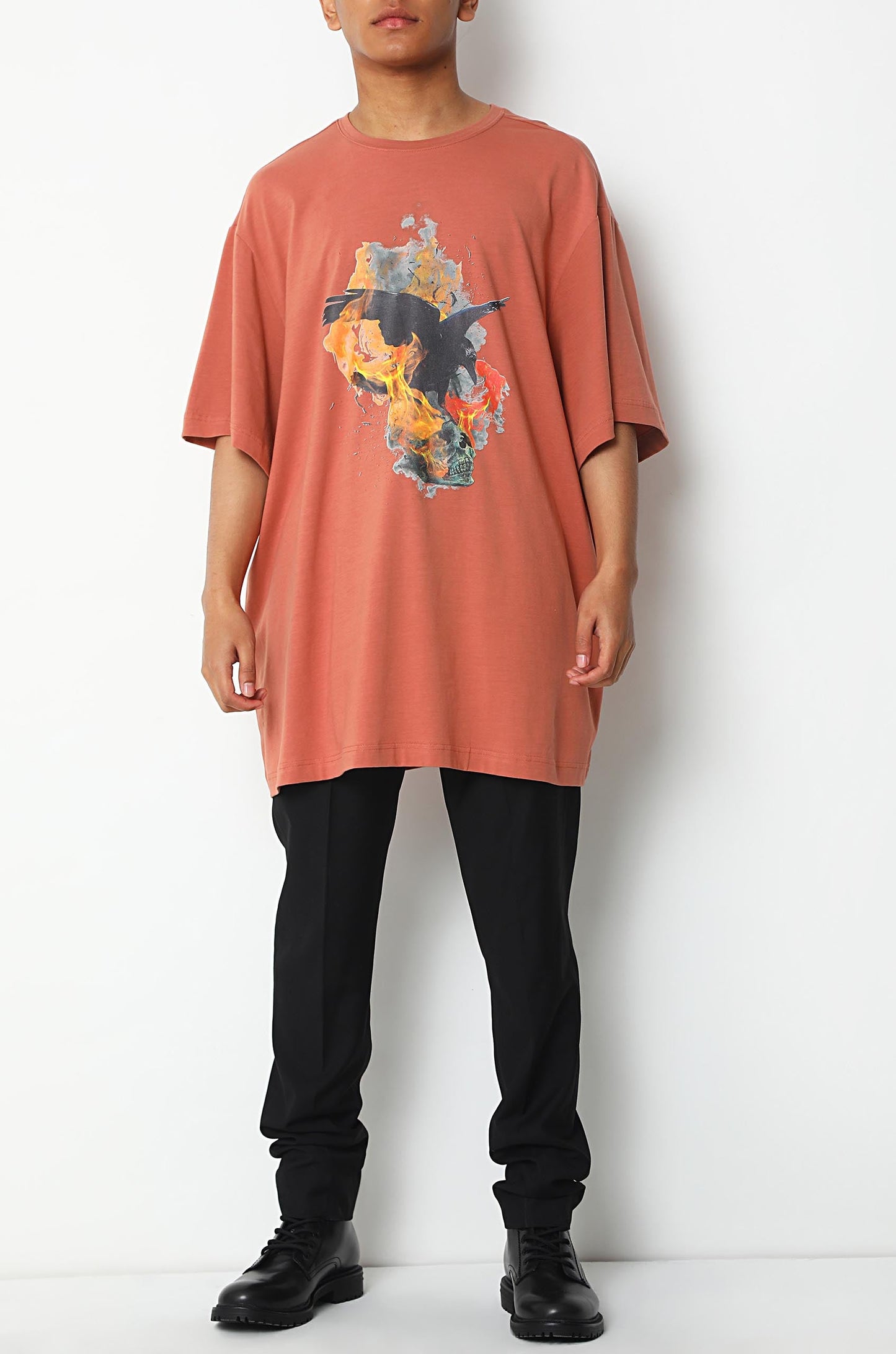 'Death' Print T-Shirt (Rust)