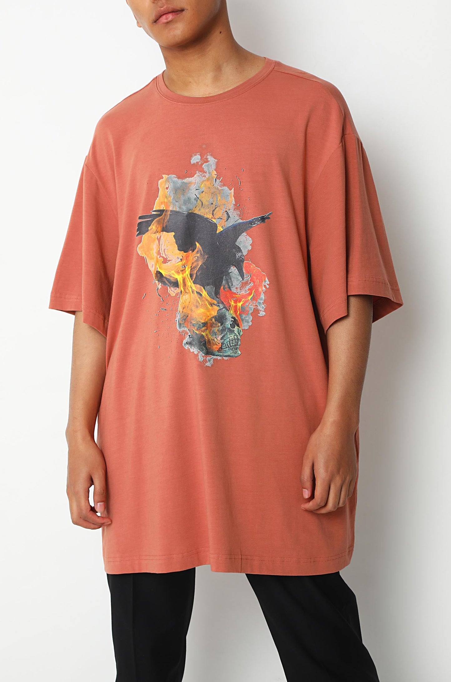 'Death' Print T-Shirt (Rust)