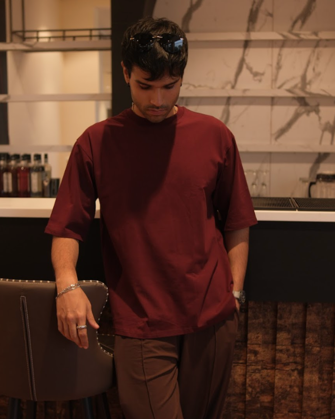 All Day Oversized Tee - Wine