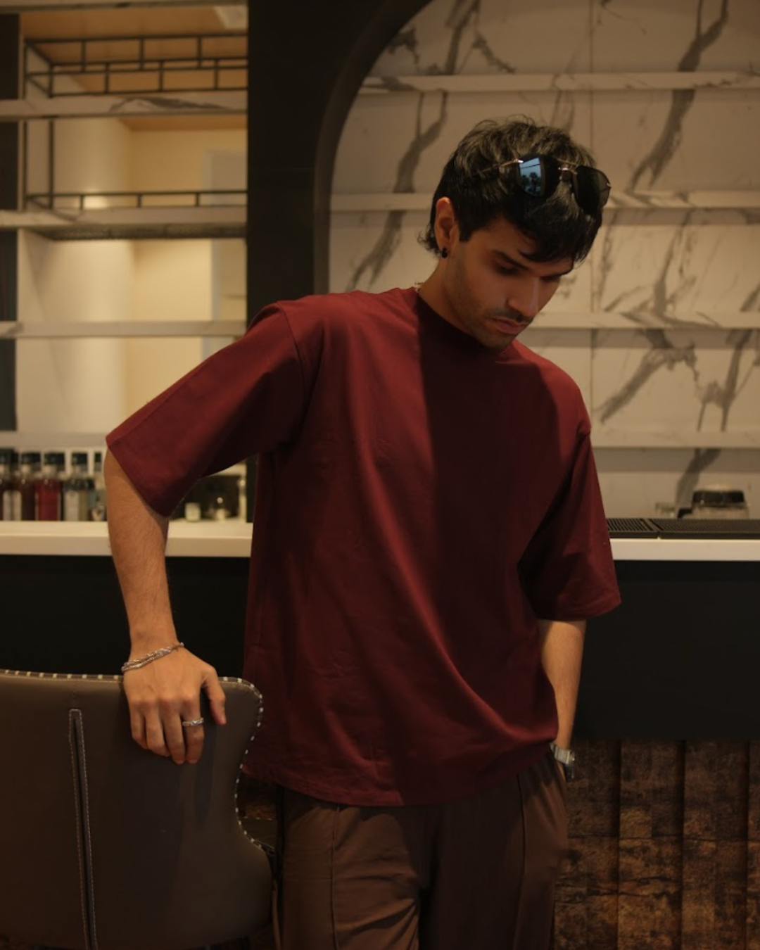 All Day Oversized Tee - Wine