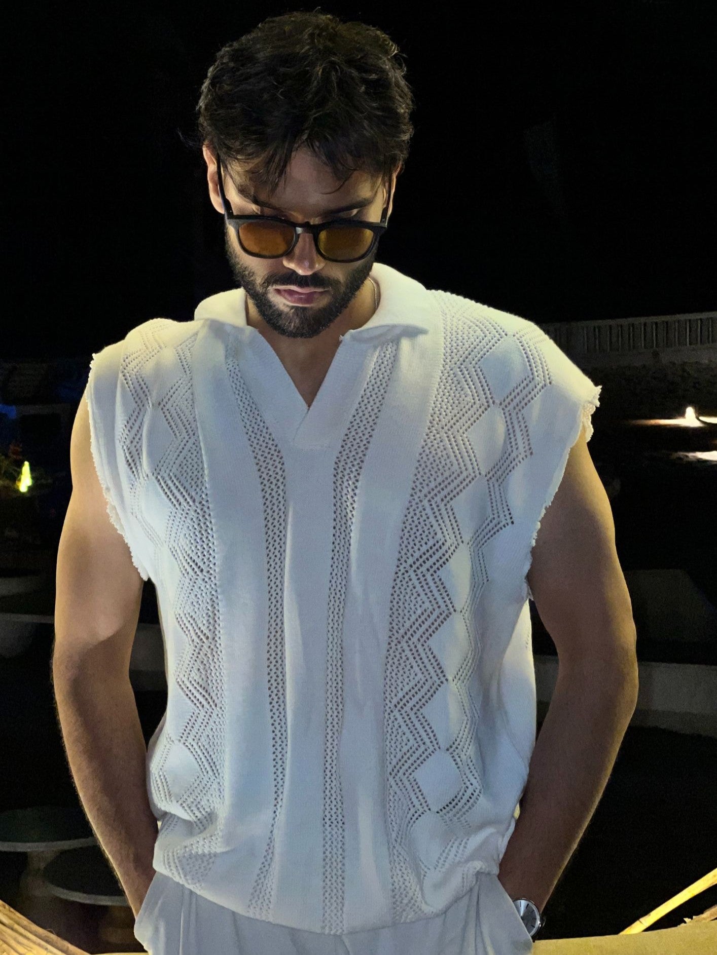 Crochet Shirt Tank - White