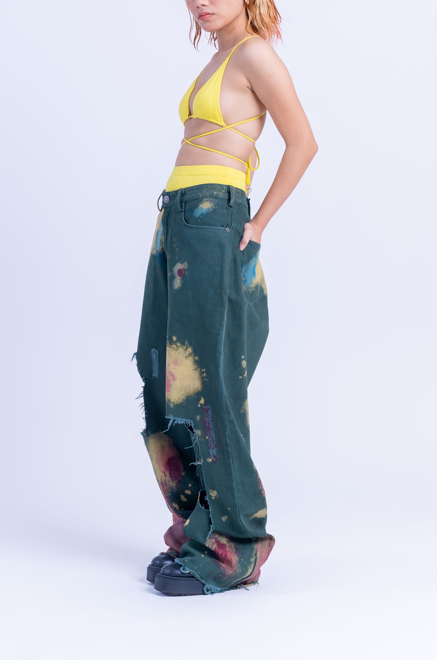 Asymmetric Bralette Top (Yellow)