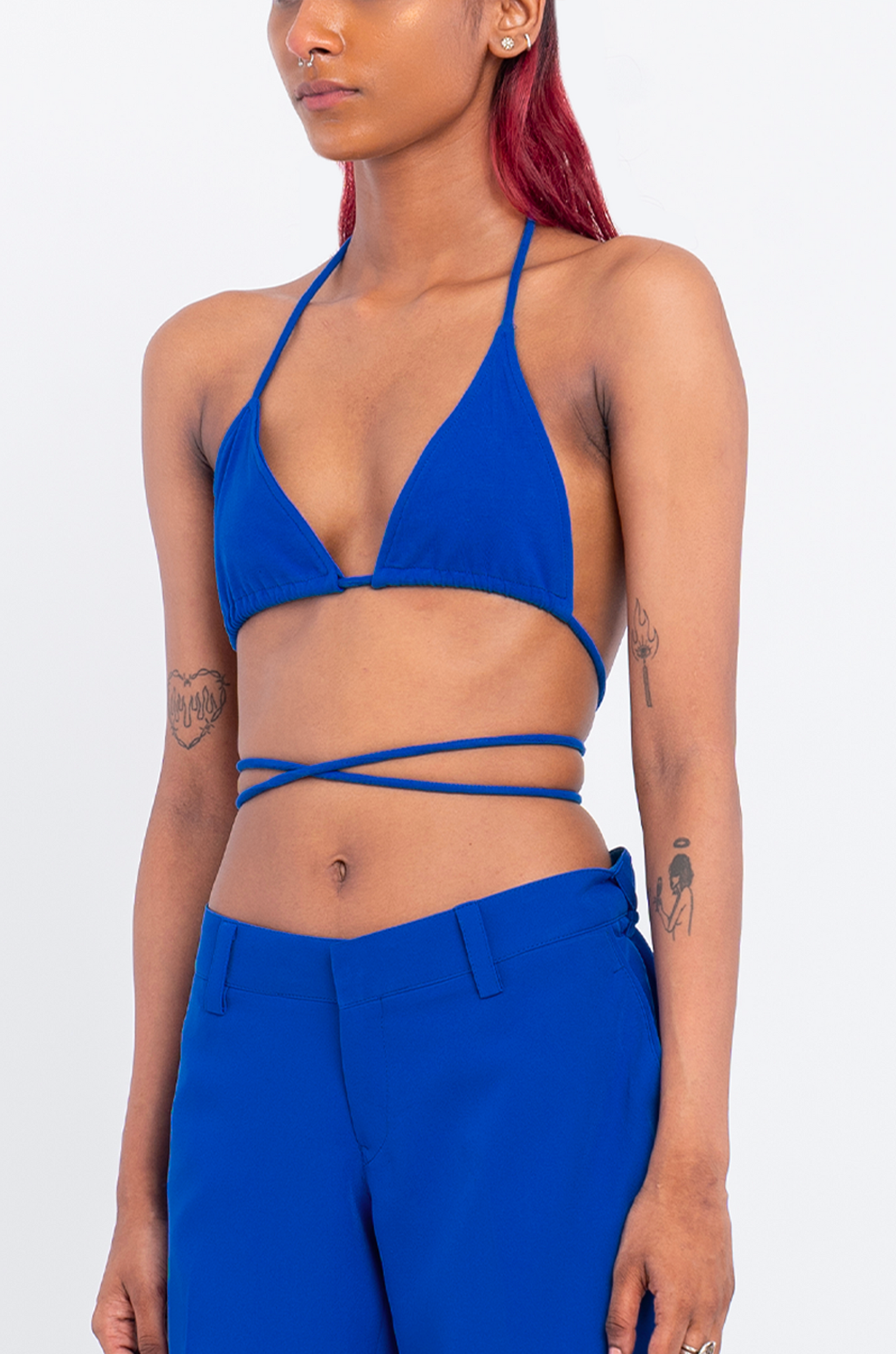 Asymmetric Bralette Top (Blue)