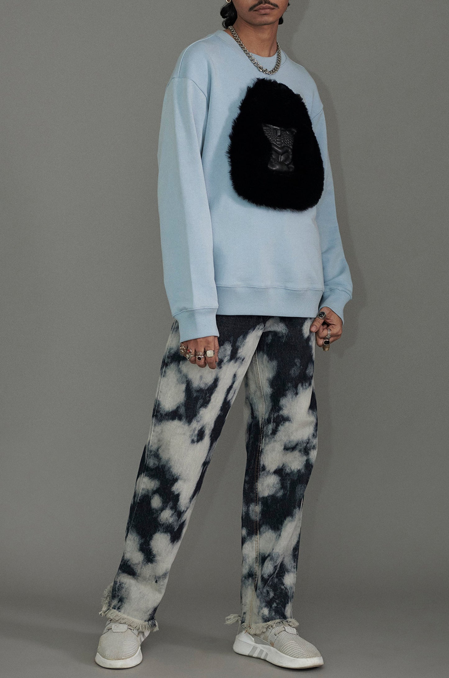 Huemn Classic Handmade Gorilla Sweatshirt (Powder Blue)