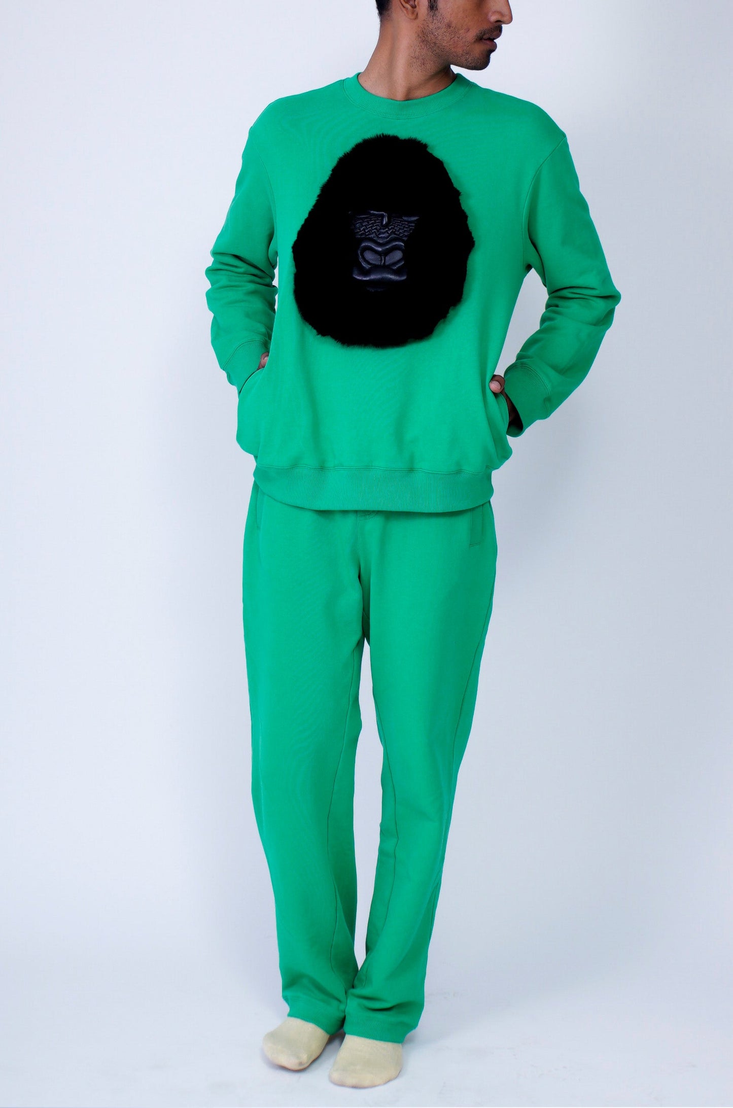 Huemn Classic Handmade Gorilla Sweatshirt (Lime Green)