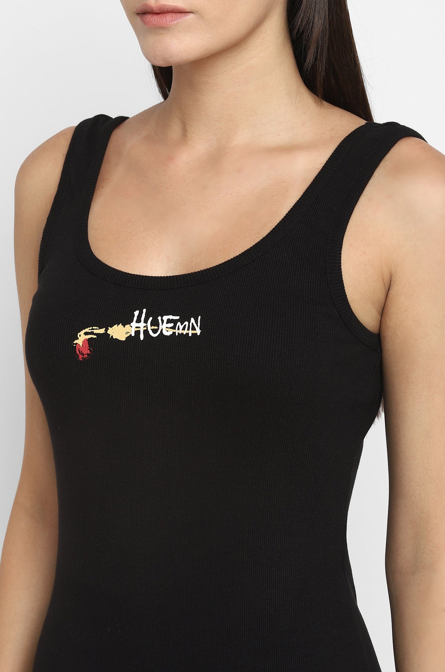 Cold Pressed Rose Bodycon Black Dress