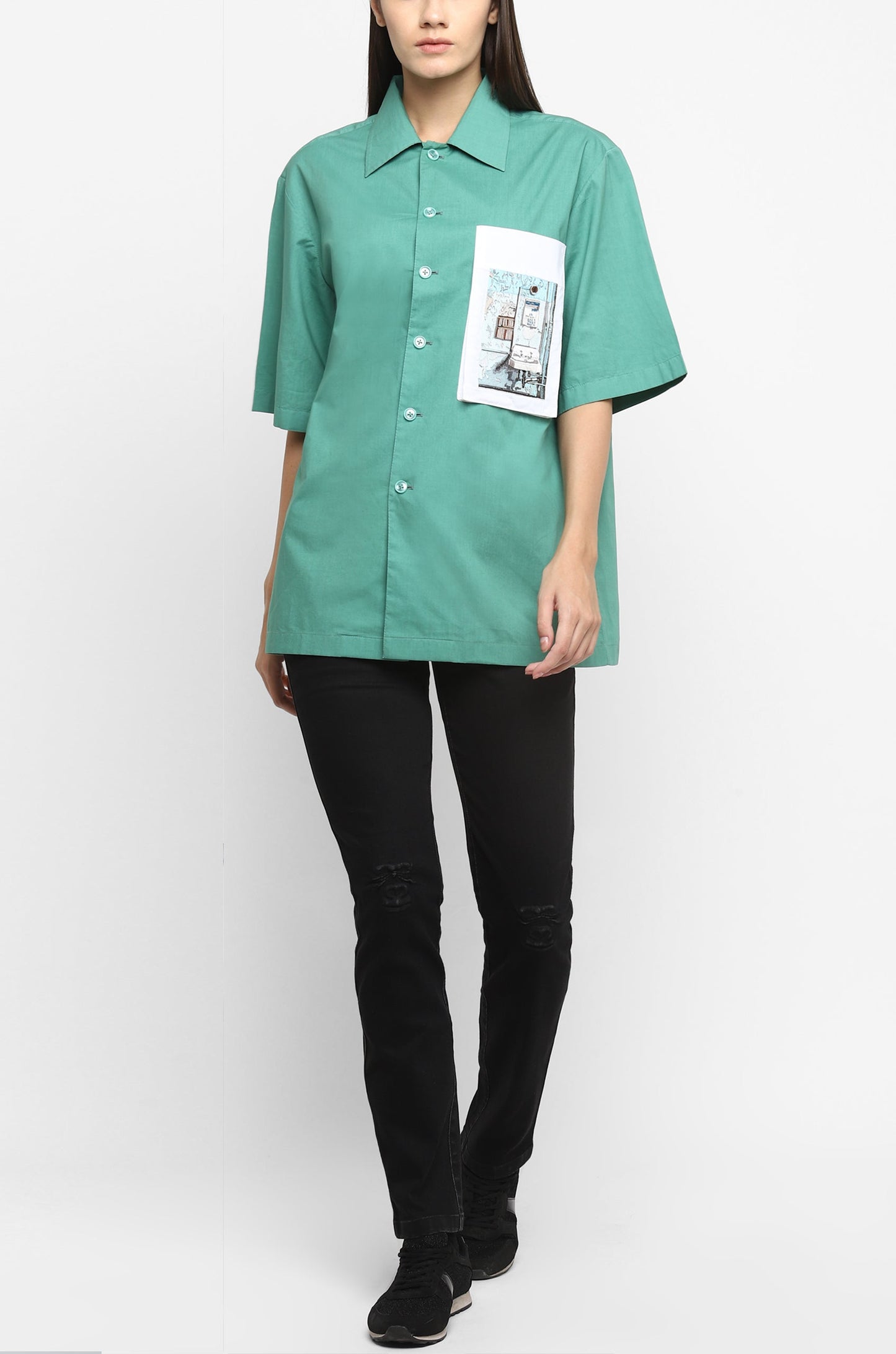 Handcrafted 'Basin' Safari Shirt (Green)